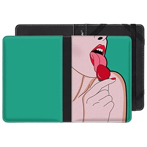 caseable Kindle and Kindle Paperwhite Case, Face Strawberry | Hardback-style protective cover with neoprene shock-absorber (70-120 chars) thumbnail 2