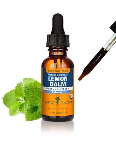 Herb Pharm Lemon Balm Alcohol-Free Glycerite 1 oz (30ml) | Organic Nervous System Support thumbnail 1