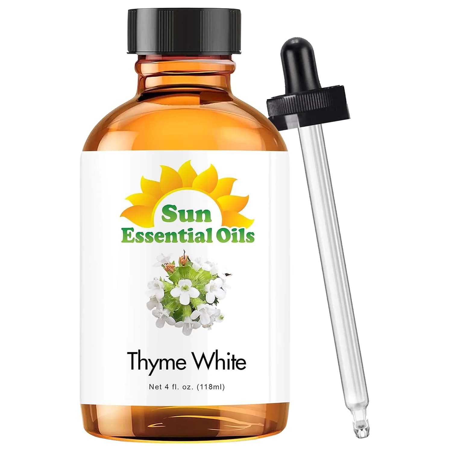 Sun Essential Oils Thyme Essential Oil 4 Fl Oz | Invigorating Aromatherapy & DIY Use — Thyme
