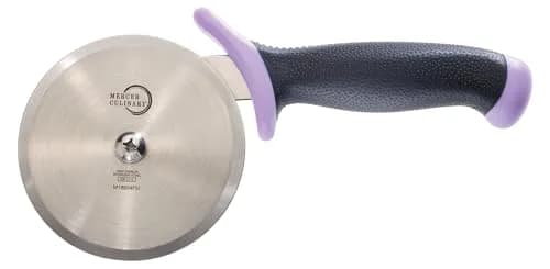 Mercer Culinary Millennia Pizza Cutter with Purple Handle, 4 Inch Wheel, Stainless Steel | High-Performance Japanese Steel Blade thumbnail 1