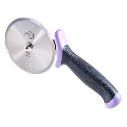 Mercer Culinary Millennia Pizza Cutter with Purple Handle, 4 Inch Wheel, Stainless Steel | High-Performance Japanese Steel Blade thumbnail 4