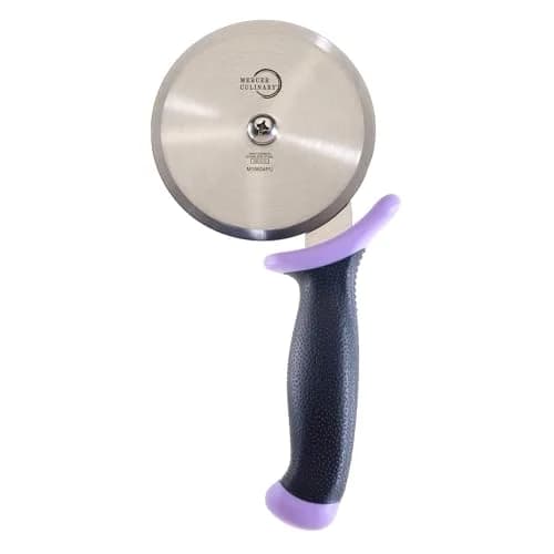 Mercer Culinary Millennia Pizza Cutter with Purple Handle, 4 Inch Wheel, Stainless Steel | High-Performance Japanese Steel Blade thumbnail 3