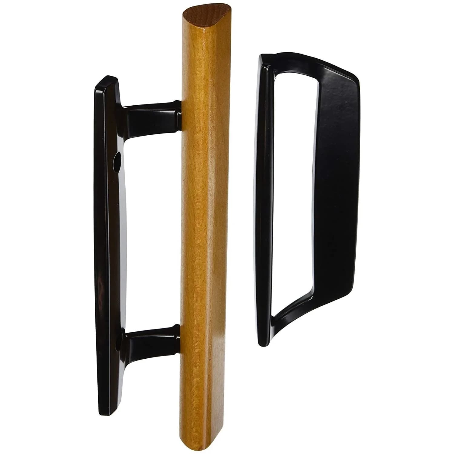 Wright Products V1131BL Replacement Mortise Patio Handle, Wood/Black, 3-15/16 in (9.9 cm) — Black