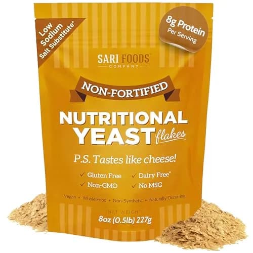 Sari Foods Co Gluten Free Nutritional Yeast Flakes 8oz (227g) | Vegan Protein & B Vitamins Superfood thumbnail 1