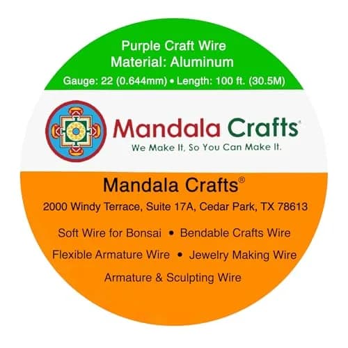 Mandala Crafts 22 Gauge Purple Anodized Aluminum Craft Wire, 100 FT | Durable, Shapeable & Tarnish-Resistant thumbnail 3