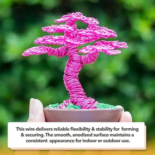 Mandala Crafts 22 Gauge Lavender Anodized Aluminum Craft Wire, 100 FT | Durable, Shapeable & Tarnish-Resistant thumbnail 4