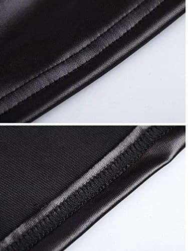 KUFV Women's Pu Leather Short Sleeve Bodycon Dress (M) Black | Zipper Back, Slim Fit, Celebration Theme thumbnail 5