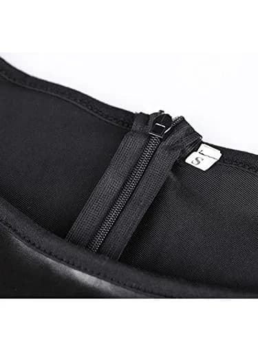 KUFV Women's Pu Leather Short Sleeve Bodycon Dress (M) Black | Zipper Back, Slim Fit, Celebration Theme thumbnail 6