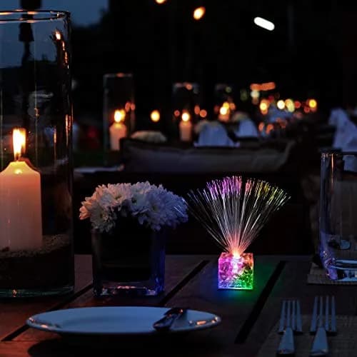 FlashingBlinkyLights Clear Light Up Centerpiece Set of 12 | Color Changing LED Party Decor thumbnail 3