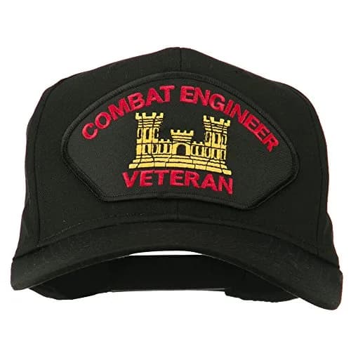 e4Hats.com Combat Engineer Veteran Military Patch Cap Black | Adjustable Cotton Baseball Hat for Men & Unisex thumbnail 1