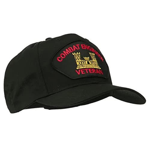 e4Hats.com Combat Engineer Veteran Military Patch Cap Black | Adjustable Cotton Baseball Hat for Men & Unisex thumbnail 5