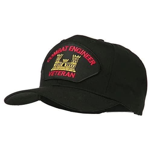 e4Hats.com Combat Engineer Veteran Military Patch Cap Black | Adjustable Cotton Baseball Hat for Men & Unisex thumbnail 2