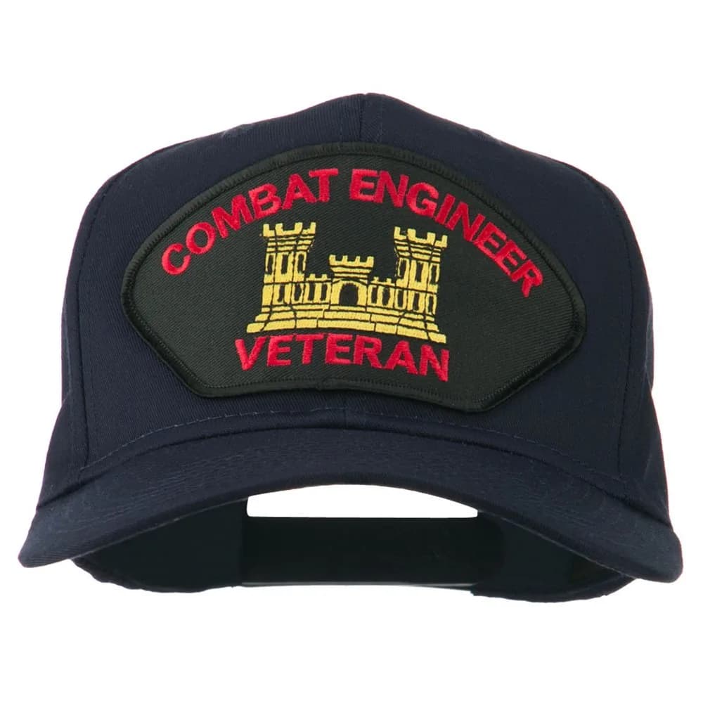 e4Hats.com Combat Engineer Veteran Military Patch Cap | Unisex Adjustable Cotton Baseball Hat (7.5" fit)