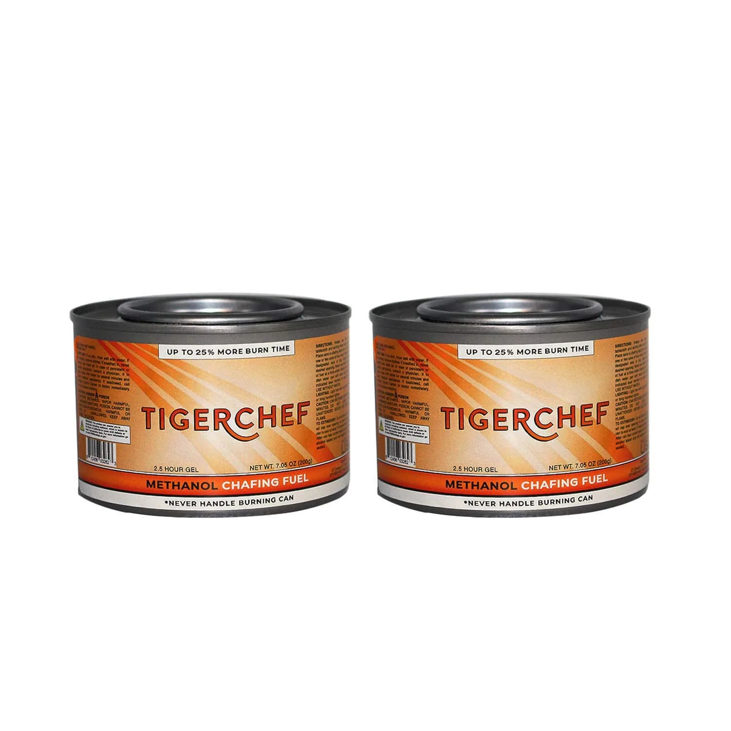 Tiger Chef Gel Fuel 7 oz Can | Odorless, Spill-Free, 2.5 Hour Burn Time