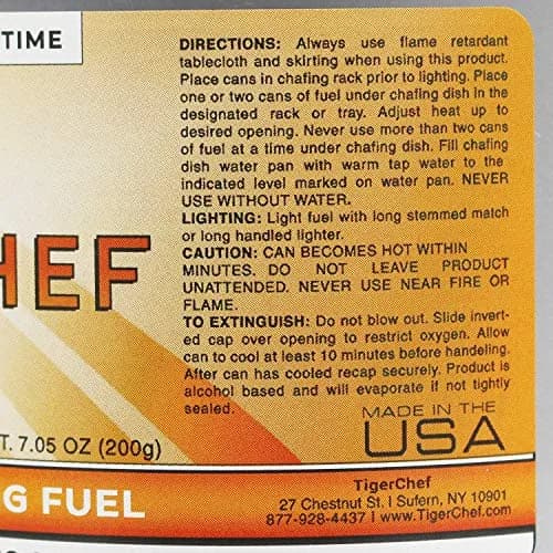 Tiger Chef Gel Fuel 7 oz Can | Odorless, Spill-Free, 2.5 Hour Burn Time thumbnail 4