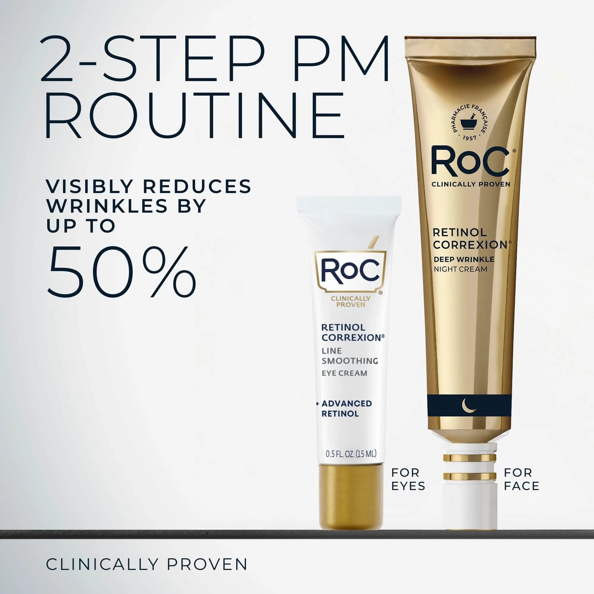 RoC Retinol Correxion Eye Cream & Night Cream Duo Value Set | Targets Puffiness, Dark Circles & Wrinkles - view 3
