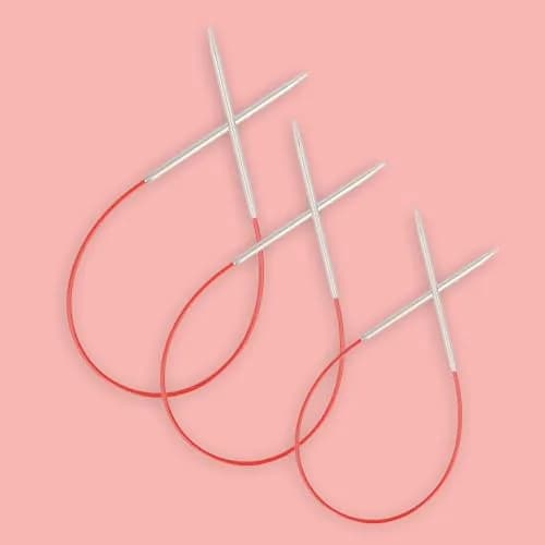 ChiaoGoo Red Stainless Steel Circular Knitting Needles 9" (23cm) | Hypoallergenic & Smooth Surface thumbnail 3