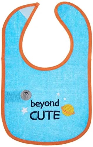 Luvable Friends Baby Cotton Terry Drooler Bibs with PEVA Back, Blue Rocket, One Size | Waterproof & Machine Washable thumbnail 2