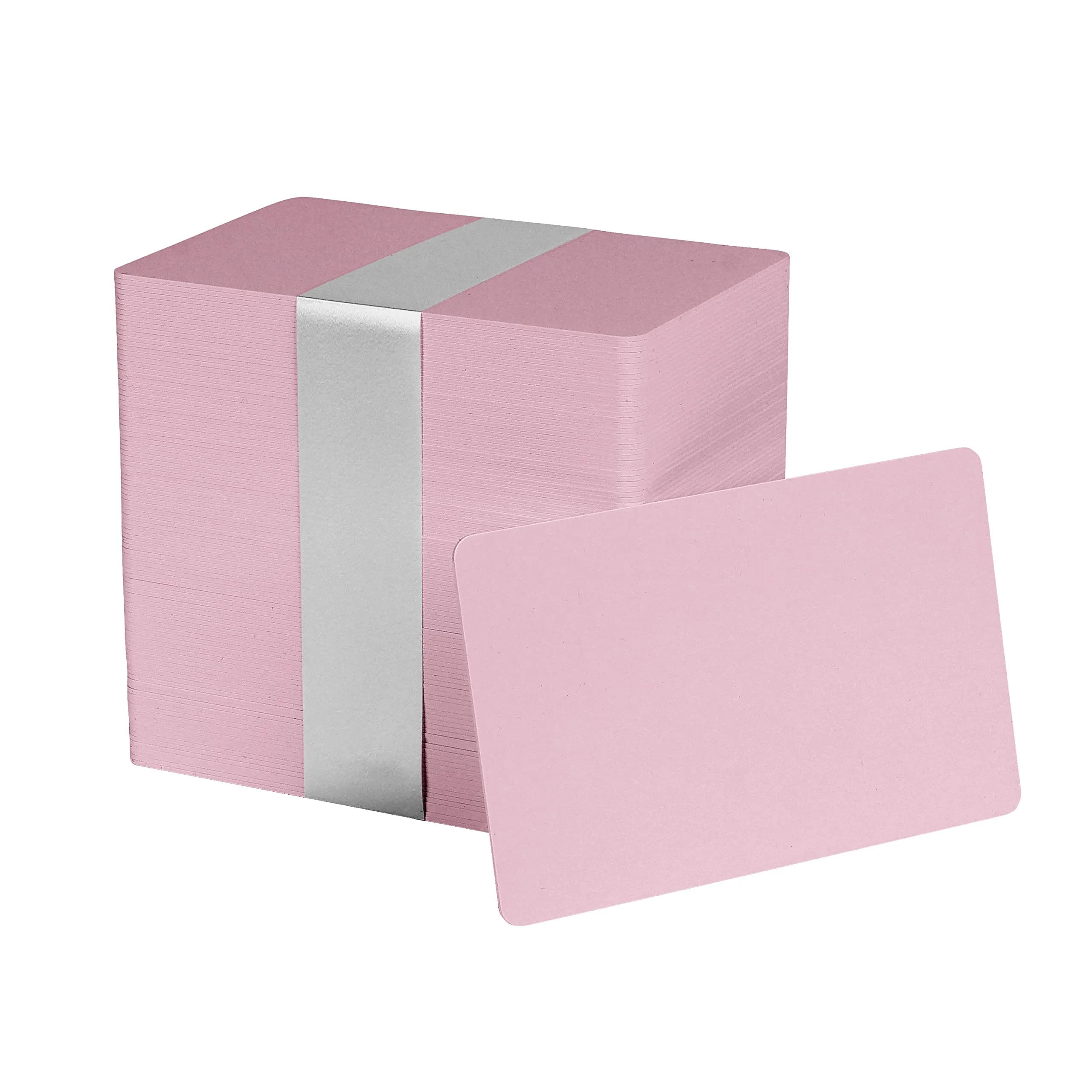 easyIDea Pink CR80 PVC Cards 30 Mil (100 Pack) | Graphics Quality ID Badges