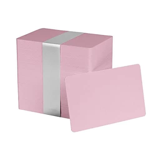 easyIDea Pink CR80 PVC Cards 30 Mil (100 Pack) | Graphics Quality ID Badges thumbnail 1