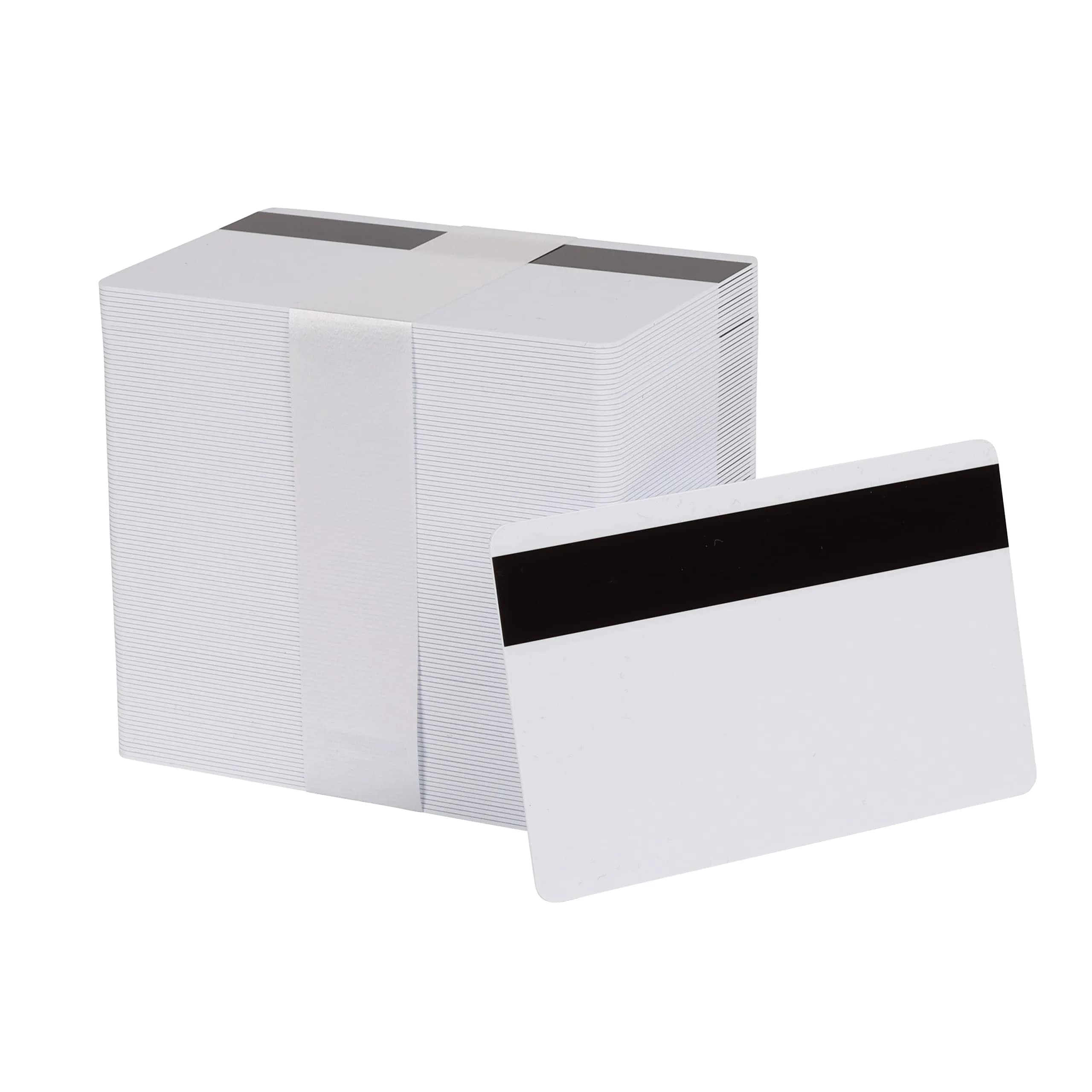 easyIDea White CR80 PVC Cards with HiCo Magnetic Stripe 100-Pack | 30 Mil Blank ID Cards for Printing — White with Hi-co Magnetic Stripe