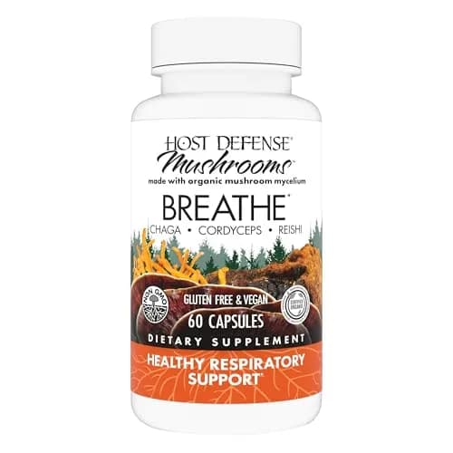 Host Defense Breathe Capsules 60 | Immune & Respiratory Support, Organic Mushroom Extracts thumbnail 1