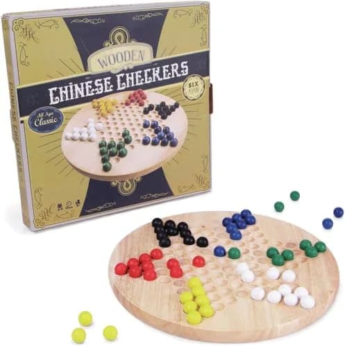 Brybelly All Natural Wood Chinese Checkers with Wooden Marbles | Classic Strategy Game (70-120 chars) thumbnail 1