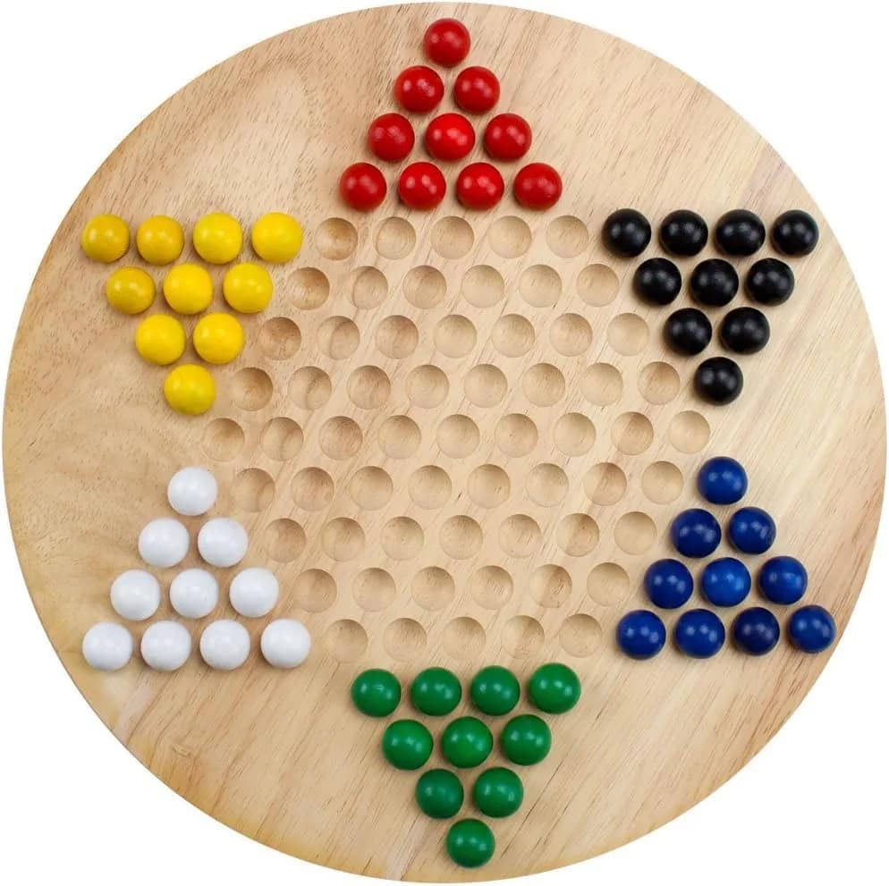Brybelly All Natural Wood Chinese Checkers with Wooden Marbles | Classic Strategy Game (70-120 chars) thumbnail 3