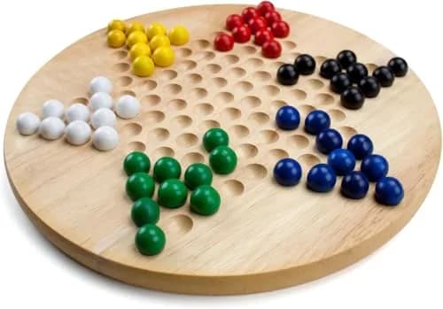 Brybelly All Natural Wood Chinese Checkers with Wooden Marbles | Classic Strategy Game (70-120 chars) thumbnail 4