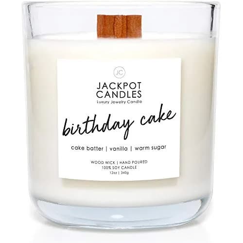 Jackpot Candles Birthday Cake Candle with Ring Inside | Surprise Jewelry Gift (15oz, Vanilla Sugar Scent, Ring Size 6) thumbnail 2