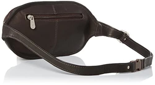 Piel Leather Multi-Zip Oval Waist Bag | Brown Leather, One Size, Adjustable Waist Strap thumbnail 2