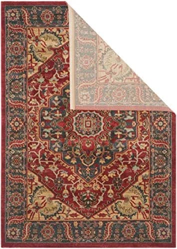 SAFAVIEH Mahal Collection Area Rug - 8' x 11', Navy & Red, Traditional Oriental Design, Non-Shedding & Easy Care thumbnail 4
