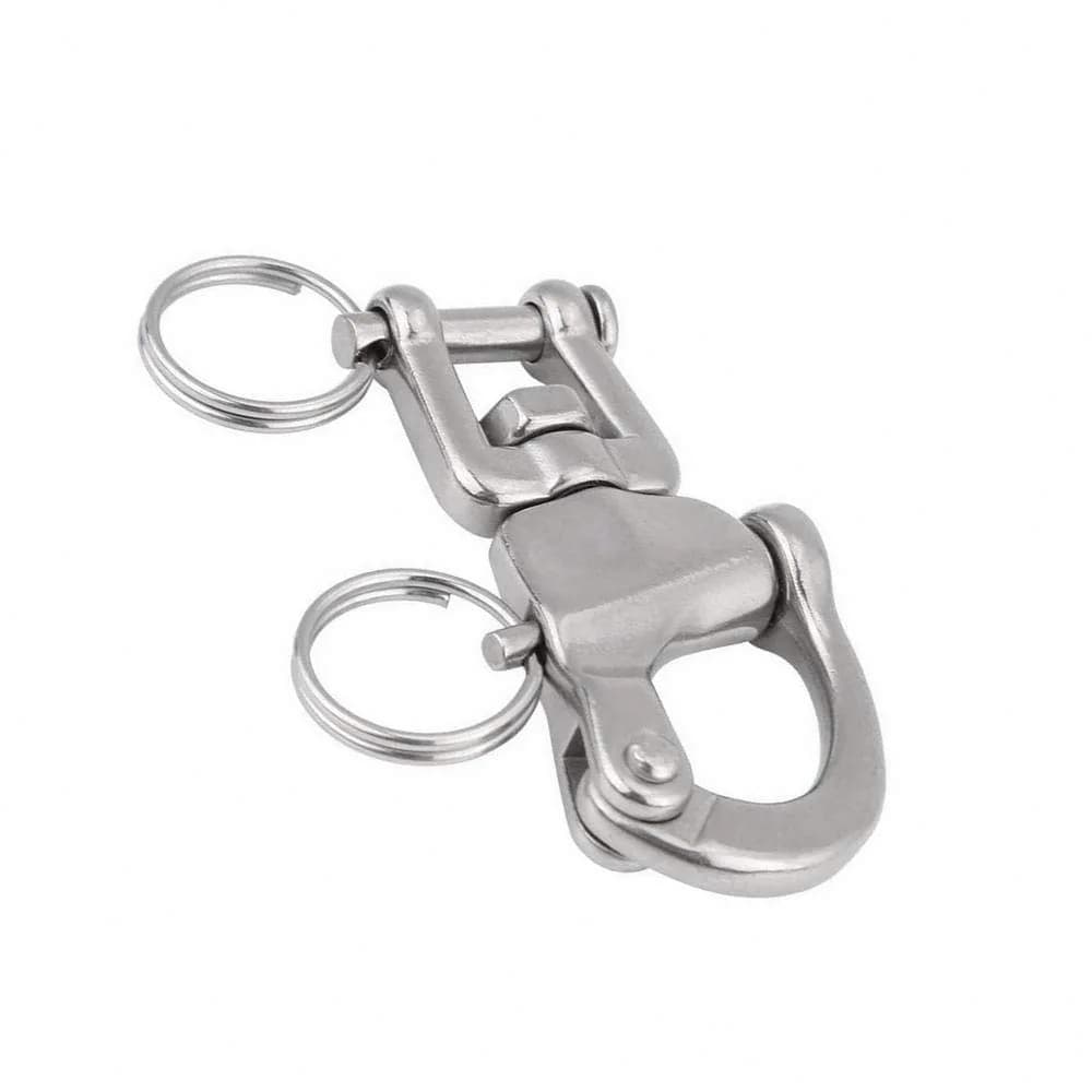 JY-MARINE 5 Inch Jaw Swivel Eye Shackle Marine Grade Stainless Steel 316 | Heavy Duty Saltwater-Resistant