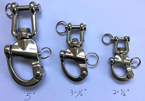 JY-MARINE 5 Inch Jaw Swivel Eye Shackle Marine Grade Stainless Steel 316 | Heavy Duty Saltwater-Resistant thumbnail 4