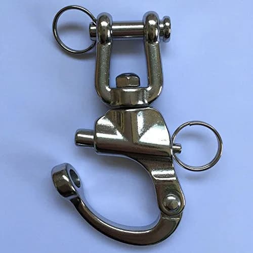 JY-MARINE 5 Inch Jaw Swivel Eye Shackle Marine Grade Stainless Steel 316 | Heavy Duty Saltwater-Resistant thumbnail 5
