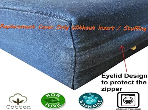 Dogbed4less 41x27x4 Inches Large Denim Dog Pet Bed Cover | Durable & Washable thumbnail 3