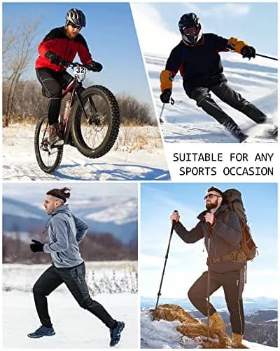 4ucycling Men's Mountain Bike Pants, Thermal Fleece Windproof Winter Cycling Pants | Windproof, Water-Resistant, Thermal Insulation thumbnail 6
