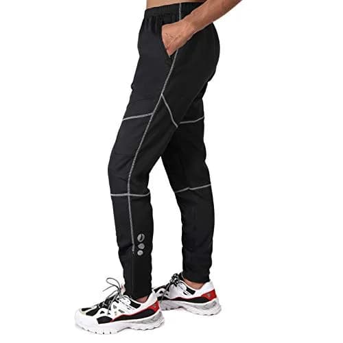 4ucycling Men's Mountain Bike Pants, Thermal Fleece Windproof Winter Cycling Pants | Windproof, Water-Resistant, Thermal Insulation thumbnail 3