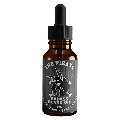 Badass Beard Care Oil For Men - The Pirate Scent, 1 oz - All Natural Ingredients, Keeps Beard and Mustache Full, Soft and Healthy thumbnail 1