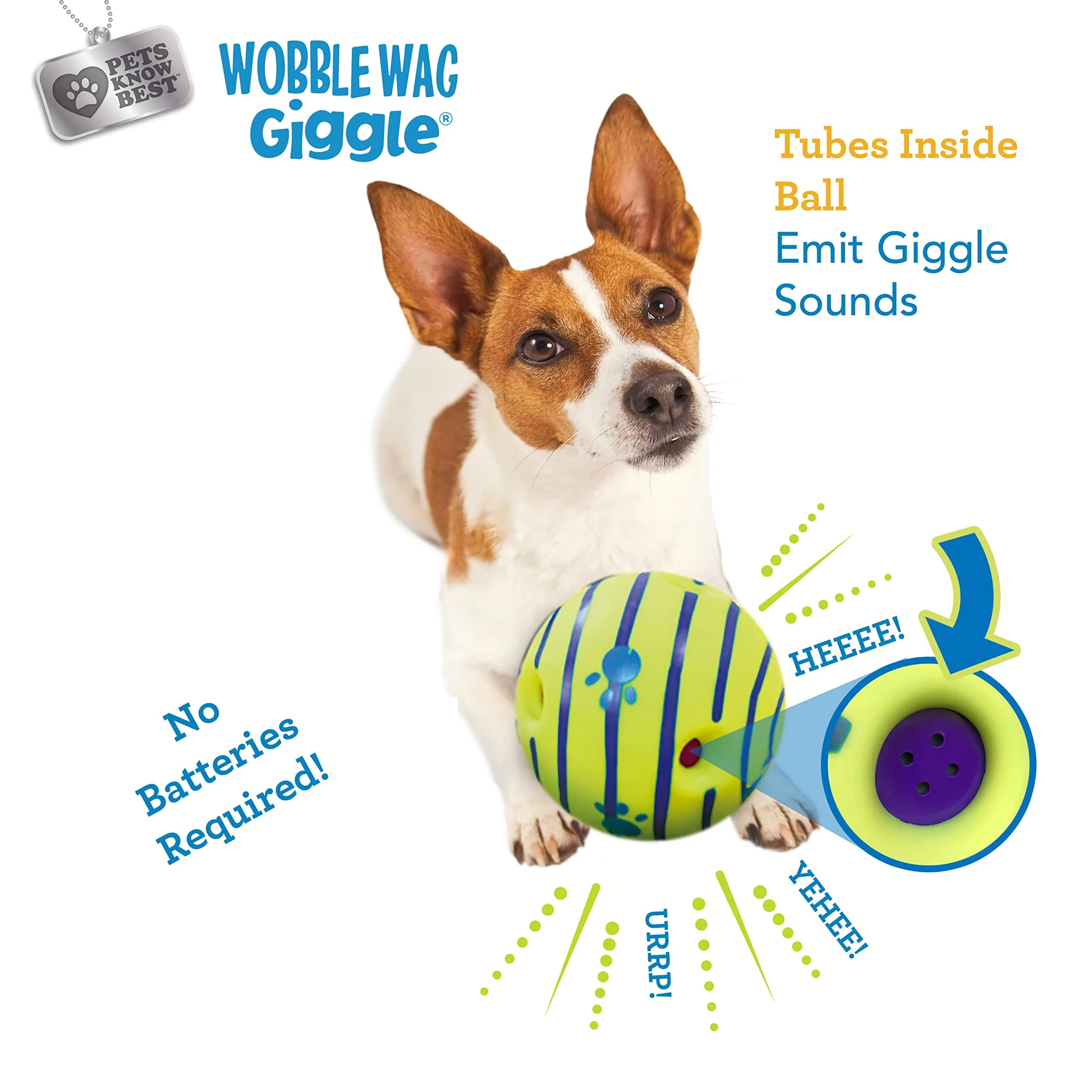 Wobble Wag Giggle Ball Dog Toy 5.5" | Interactive Noise-Making Playmate thumbnail 5