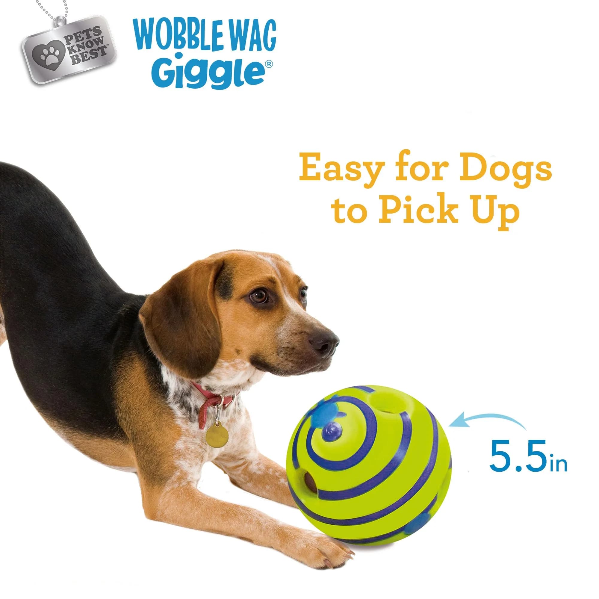 Wobble Wag Giggle Ball Dog Toy 5.5" | Interactive Noise-Making Playmate thumbnail 6