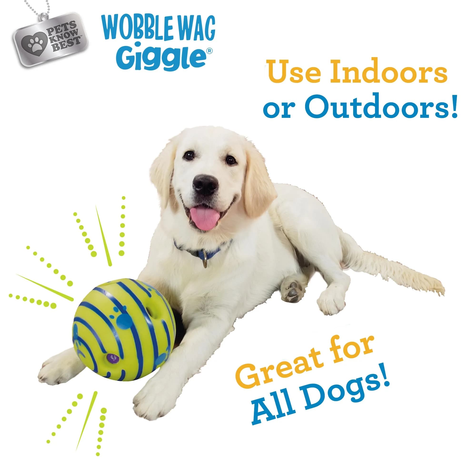Wobble Wag Giggle Ball Dog Toy 5.5" | Interactive Noise-Making Playmate thumbnail 7