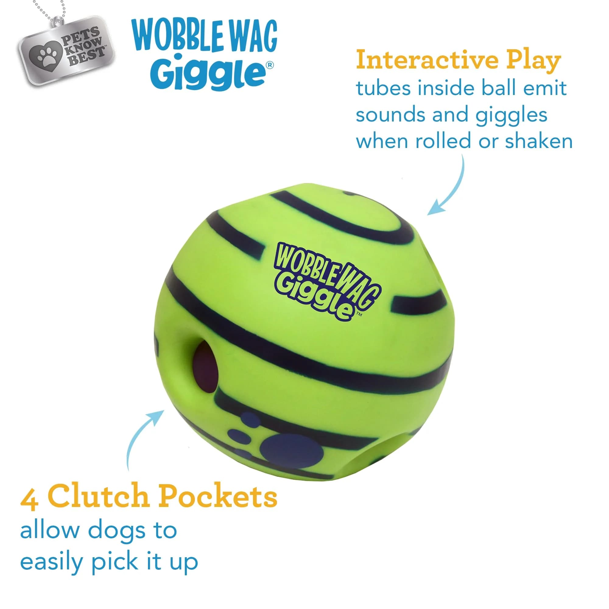 Wobble Wag Giggle Ball Dog Toy 5.5" | Interactive Noise-Making Playmate thumbnail 3