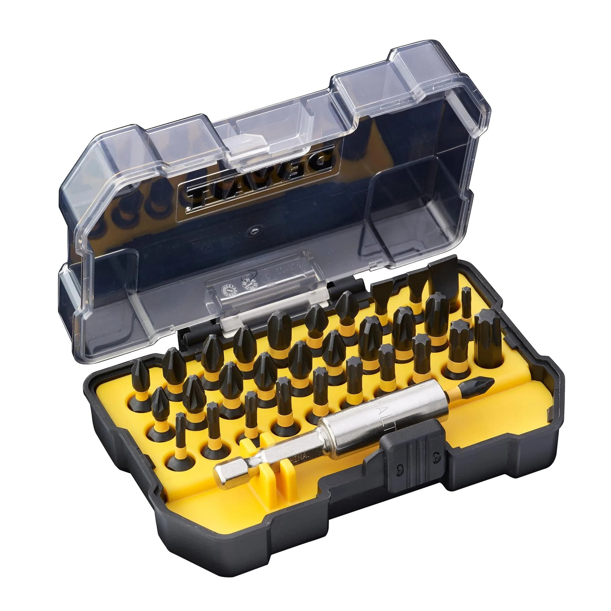 DEWALT Torsion Bit-Set (32 Piece) with 10x Stronger Magnetic Force | 14.1cm x 14.5cm x 4.2cm — Multicolored