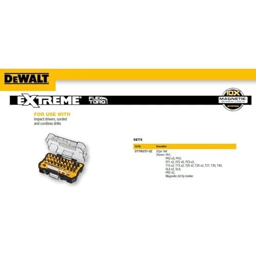 DEWALT Torsion Bit-Set (32 Piece) with 10x Stronger Magnetic Force | 14.1cm x 14.5cm x 4.2cm thumbnail 3