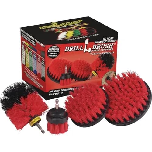 Drillbrush Heavy Duty Stiff Bristle 4 Piece Brush Kit for Cordless Drill | Power Cleaning Set for Concrete & Brick thumbnail 1