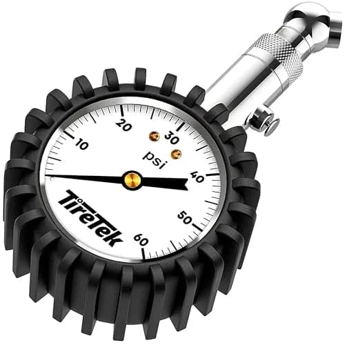 TIRETEK ANSI Certified 60 PSI Analog Dial Tire Pressure Gauge | Professional Heavy Duty Mechanical Gauge thumbnail 1