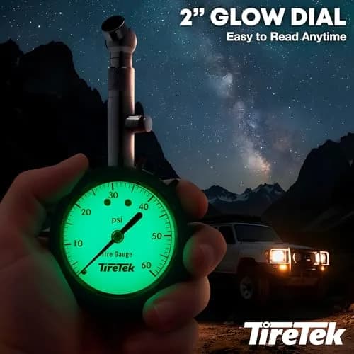TIRETEK ANSI Certified 60 PSI Analog Dial Tire Pressure Gauge | Professional Heavy Duty Mechanical Gauge thumbnail 4