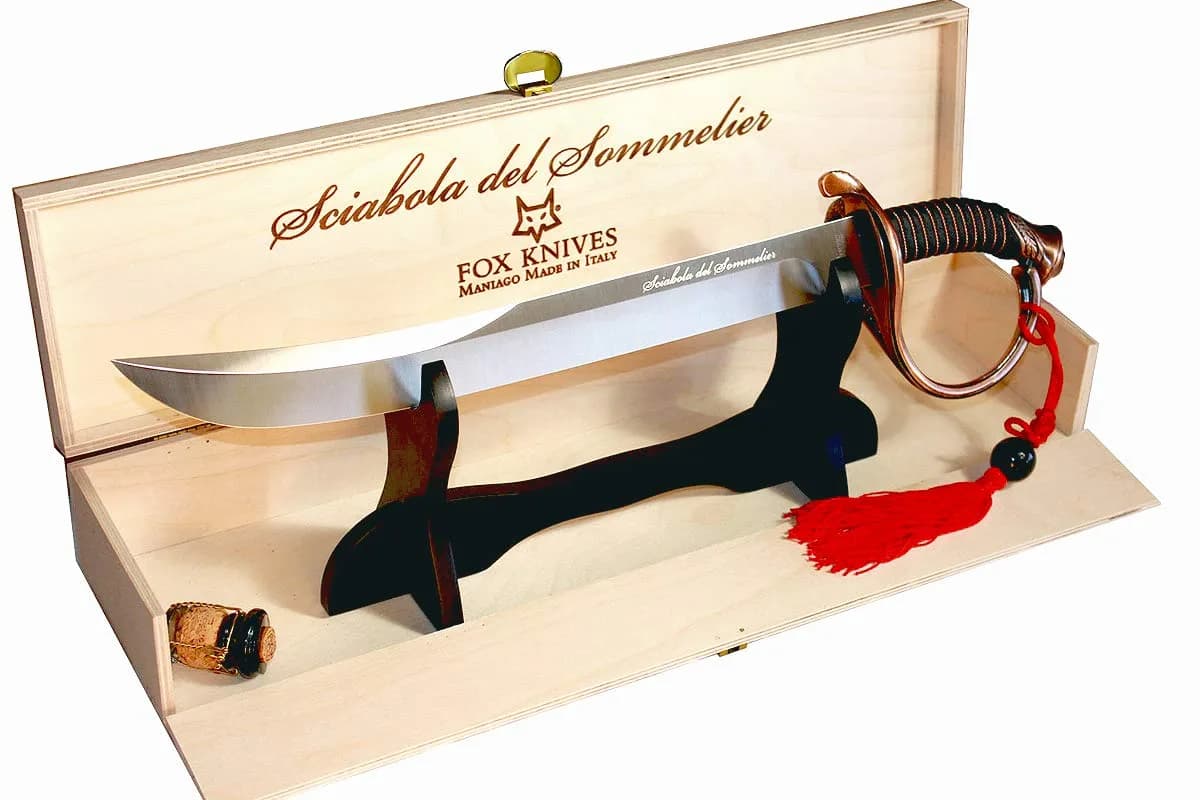 Fox Knives Champagne Saber Sword, Sciabola del Sommelier, Bottle Opener | Elegant Italian Ceremonial Accessory
