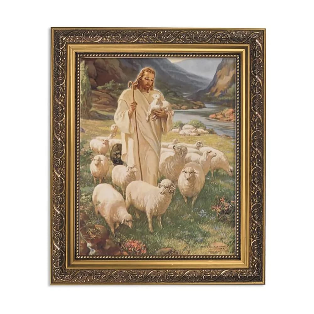 Gerffert Christian Wall Décor Ornate Gold Framed Artwork, 11 x 13-Inch | Psalm 23 Inspiration for Faith